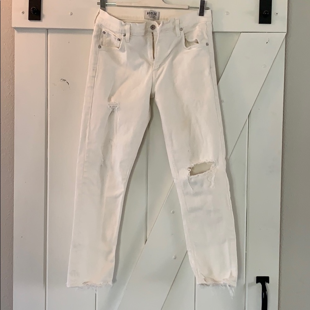 AGOLDE WHITE STRETCH DENIM